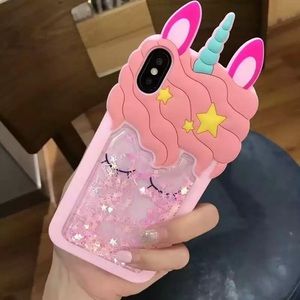 3d glitter cellphone unicorn case
